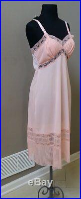 1 Day Sale NWT vtg 40's 50's Corsage fancy bombshell nylon pink full slip dress