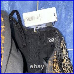 $1295 Dolce & Gabbana Y2K Vintage Sheer Silk Chiffon Animal Print Dress 40 2-4