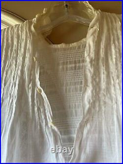 1860's 3Pc Ornate Antique Lace Christening Gown & Slip Dress Victorian withbonnet