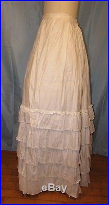 1870's Cotton Petticoat With Ruffles For Bustle Dress