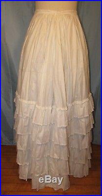1870's Cotton Petticoat With Ruffles For Bustle Dress