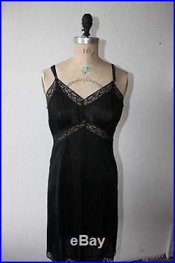 1920's FLAPPER Dress Black Net Handkerchief Hemline Separate Slip 32 Bust