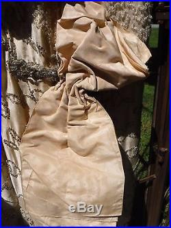 1920s Art Deco Beaded Rhinestone Silk Chiffon Flapper Dress & Slip