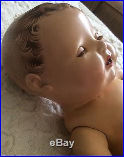1930's Effanbee Dy-Dee Baby Doll WithPink Bunting, Long Dress, Slip, Bonnet, Blanket+