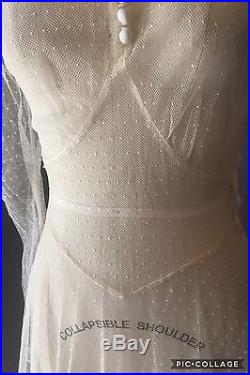 1930's True Vintage Antique Wedding Dress and Matching Slip Dress