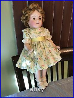 1930's vintage 18 IDEAL Shirley Temple doll with dress & slip composition