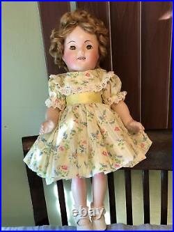 1930's vintage 18 IDEAL Shirley Temple doll with dress & slip composition