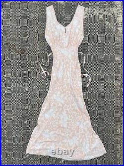 1930s 30s Rayon Floral Iris Print Slip Dress