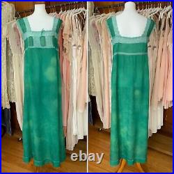 1930s Hand Dyed Green Nightgown / Slip Dress Vintage Nightgown Hand Dyed