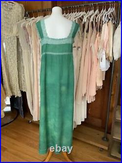 1930s Hand Dyed Green Nightgown / Slip Dress Vintage Nightgown Hand Dyed