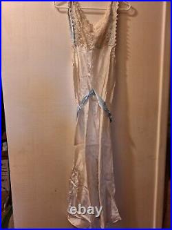 1930s Ivory satin dress, slip dress, vintage size S-M