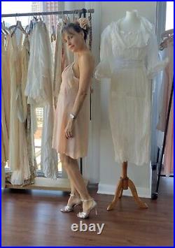 1930s Slip Dress Chiffon L Vintage Slip Dress Peach