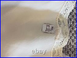 1940's Ivory Slip with Beige Alencon Lace Trim W French Antique Bows 32