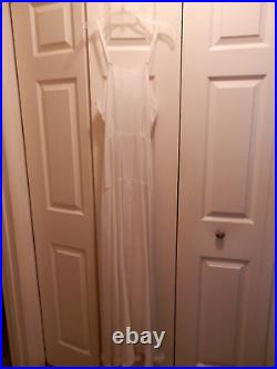 1940's Vintage European Maxi Gown/Slip, White, Silk, XS