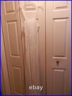 1940's Vintage European Maxi Gown/Slip, White, Silk, XS