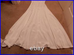 1940's Vintage European Maxi Gown/Slip, White, Silk, XS