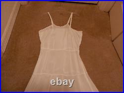 1940's Vintage European Maxi Gown/Slip, White, Silk, XS