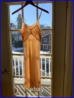 1940s Silk Slip Dress Peach XS 40s Vintage Slip DRess Silk Peach