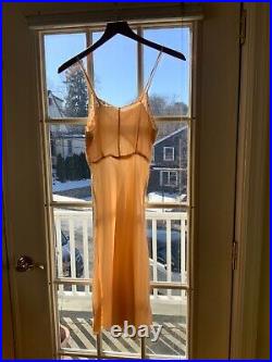 1940s Silk Slip Dress Peach XS 40s Vintage Slip DRess Silk Peach