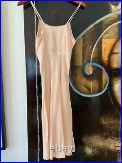 1940s Silk Slip Dress Peach XS 40s Vintage Slip DRess Silk Peach