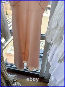 1940s Silk Slip Dress Vintage Slip Dress Pink Silk XS / S