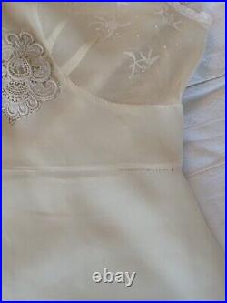 1940s Slip Dress Silk Vintage Silk Slip Dress 40s Slip Dress Embroidered