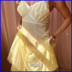 1940s Yellow Lace Juliana Lingerie Slip Dress