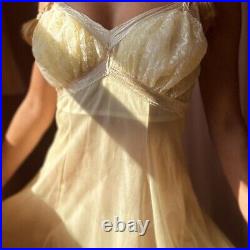 1940s Yellow Lace Juliana Lingerie Slip Dress