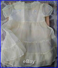 1950 Vintage 2 pc Sheer Organdy Toddler Girl Dress & Satin Slip