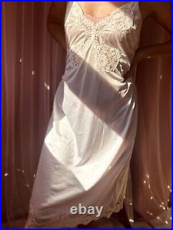 1950s Ivory Lace Satin Slip Dress