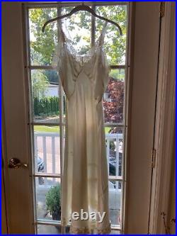 1950s Satin Slip Dress with Lace Vintage Slip Dress White Bridal Slip Dress