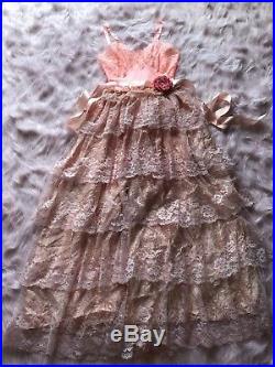 1950s Vintage Deconstructed Slip Prom Dress Boho Wedding Pink Lolita Dolls Kill