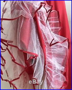 1950s Vintage Slip Dress Scarlet Full Net Rockabilly Petticoat Unworn Bombshell