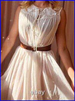 1950s White Angelic Nylon Slip Dress