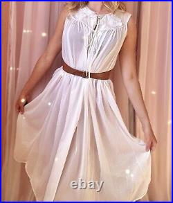 1950s White Angelic Nylon Slip Dress