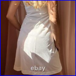 1950s White Satin Slip Dress