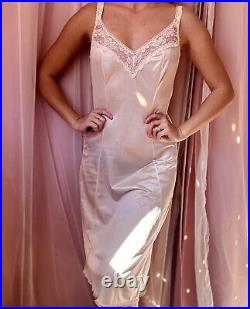 1960s Cream Lace Satin Slip Dress