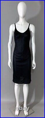 1970s Women's Sears. The Doesn't Slip Black Minimal Slip Dress