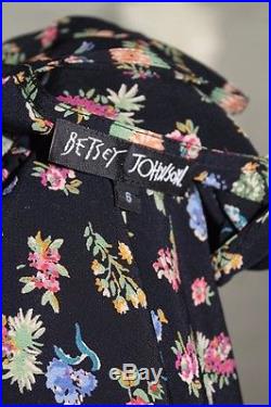 1980s 1990s Betsey Johnson Floral slip dress 40s inspired print long maxi calico