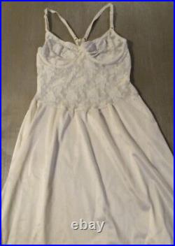 1990's Christian Dior Ivory Lace & Mesh Sheer Underwire Slip Dress 36B