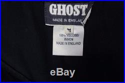 1990s GHOST Made in England Dress Black Slip Shiny Empire Waist Oversized Loose
