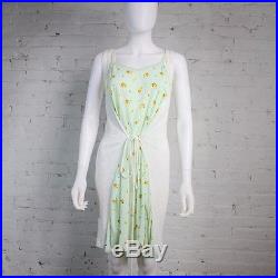1990s Jean Paul Gaultier Maille Dress JPG slip tanktop mint green floral NWT M