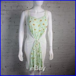 1990s Jean Paul Gaultier Maille Dress JPG slip tanktop mint green floral NWT M