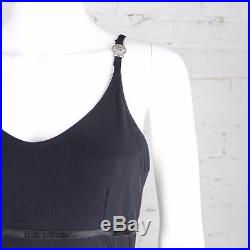 1990s Versace Dress black jersey medusa logos stretch slip Intensive L