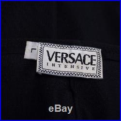 1990s Versace Dress black jersey medusa logos stretch slip Intensive L