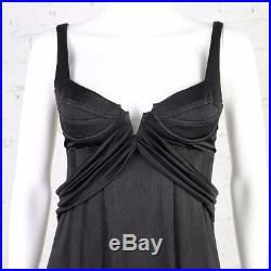 1990s Versace Jeans Couture Dress VJC black slinky mini bodycon slip lingerie XS