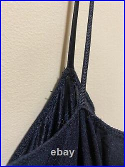 1990s Vintage Halston Black Silk Slip Dress