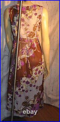 2 piece Vintage Emilio Pucci Formfit Rogers long Slip Dress & robe set S