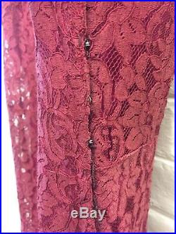 20s 30s Antique Pink Lace Mauve Gown and Slip