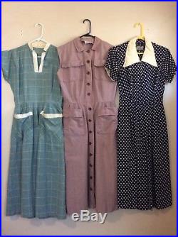 21 pc Lot 40s 50s 60s Women's Vintage Clothing/Dresses Slips Fur Collar Coat
